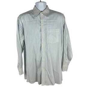 Tommy Hilfiger Mens Striped Button-Down Shirt Size L Cotton Blend